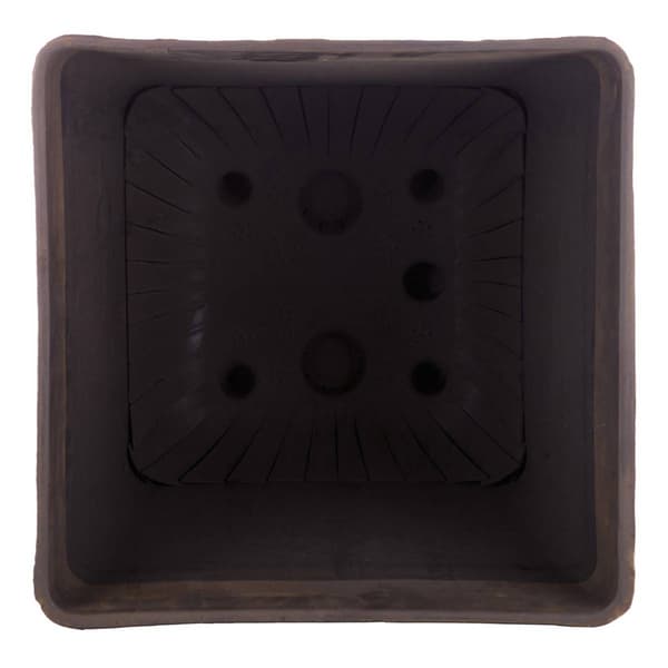 Alpine 17in. Brown Stone-Look Squared Planters - Set of 2