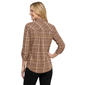 Petites Emily Daniels 3/4 Sleeve Plaid Split Neck Blouse - image 2