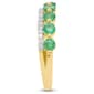 Gemstone Classics™ Round Emerald with White Zircon 7-Stone Ring - image 3