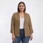 Plus Size Kasper Long Cuff Sleeve Open Front Linen Jacket - image 1