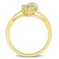 Gold Plated Sterling Silver Green Quartz & Diamond Heart Ring - image 4