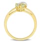 Gold Plated Sterling Silver Green Quartz & Diamond Heart Ring - image 4
