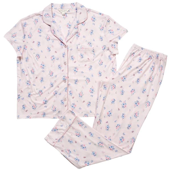 Womens Laura Ashley(R) Garden Bouquets Boxy Pajama Set - image 