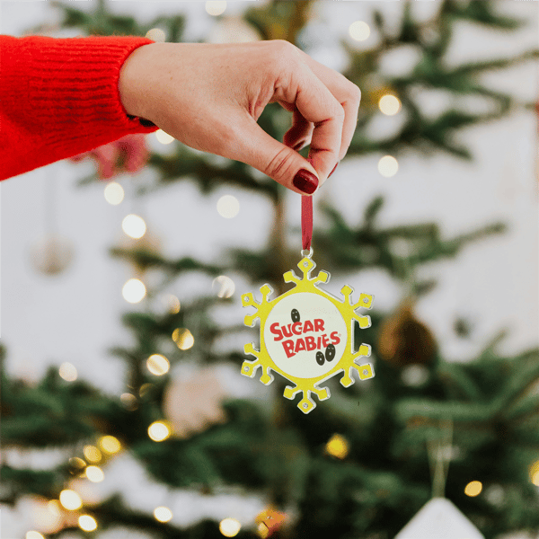 Northlight Snowflake "Sugar Babies" Candy Logo Christmas Ornament