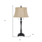 HomeRoots 31in. Black Two Light Candlestick Table Lamp - image 3