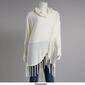 Womens Birch Long Sleeve Cowl Neck Fringe Trim Sweater - image 4