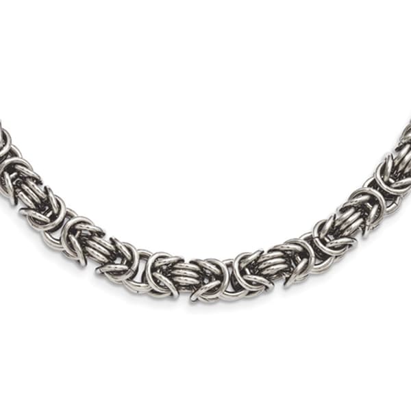Mens Gentlemen's Classics(tm) Polished Steel Fancy Link Necklace - image 