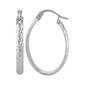 Sterling Silver Half Round Oval Tube Hoop Earrings - image 1