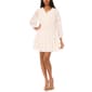 Womens MSK Long Sleeve Ruffle Trim V Neck Foil A-Line Dress - image 1