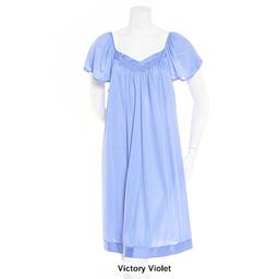 Womens Exquisite Form Solid Flutter Sleeve Nightgown