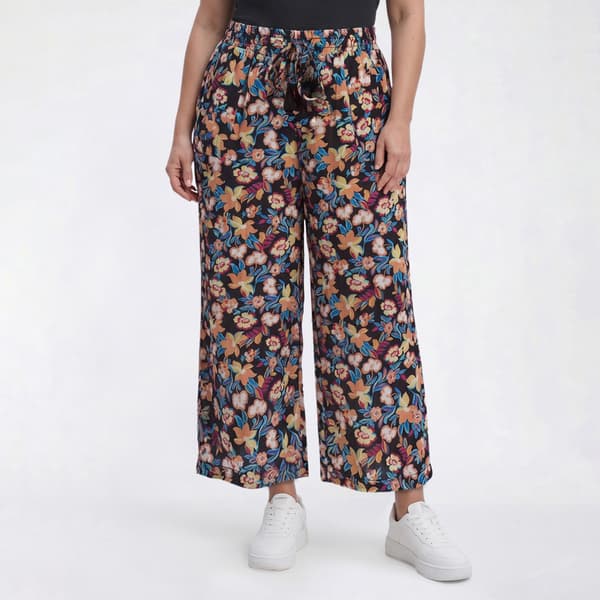 Plus Size Preswick & Moore(R) Pull On Floral Gauze Cropped Palazzo - image 