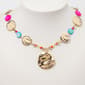 Ashley Cooper(tm) Multi Color Shell Chip Gold Disc Drop Necklace - image 1