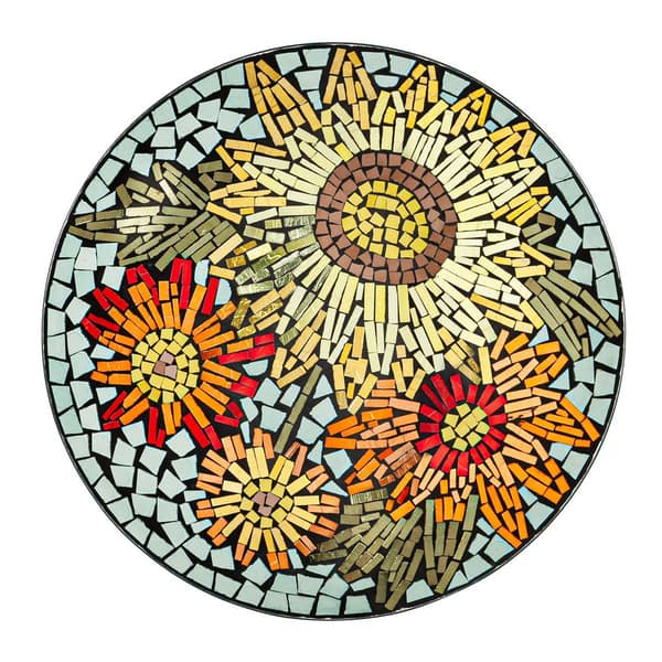 Evergreen Translucent Glass Mosaic Bird Bath - image 