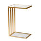 Baxton Studio Parkin C-Shaped End Table with Marble Tabletop - image 1