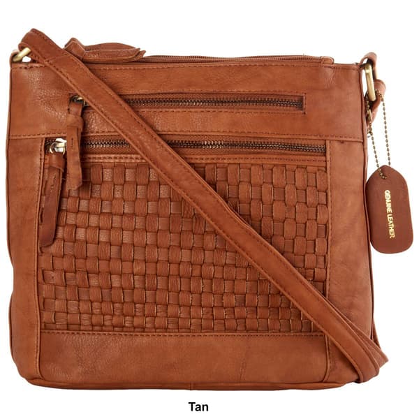 Great American Leatherworks Woven Panel Bucket Crossbody