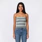 Juniors Pink Rose Stripe Sweater Tube Top - image 1