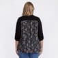 Plus Size Cure Roll Tab Sleeve Floral Chiffon Back Cardigan - image 2