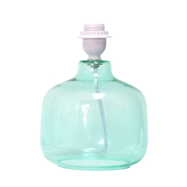 Simple Designs Glass Jar-Shaped Table Lamp w/Fabric Shade