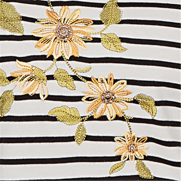 Womens Alfred Dunner Classics Sunflower Stripe Blouse