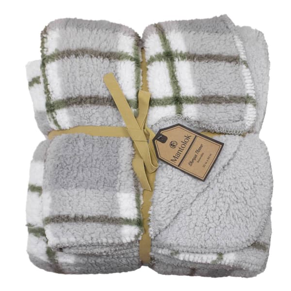 Mantolok Reversible Sherpa Plaid Throw