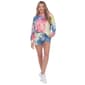 Womens White Mark Tie-Dye Lounge Top And Shorts Set - image 1