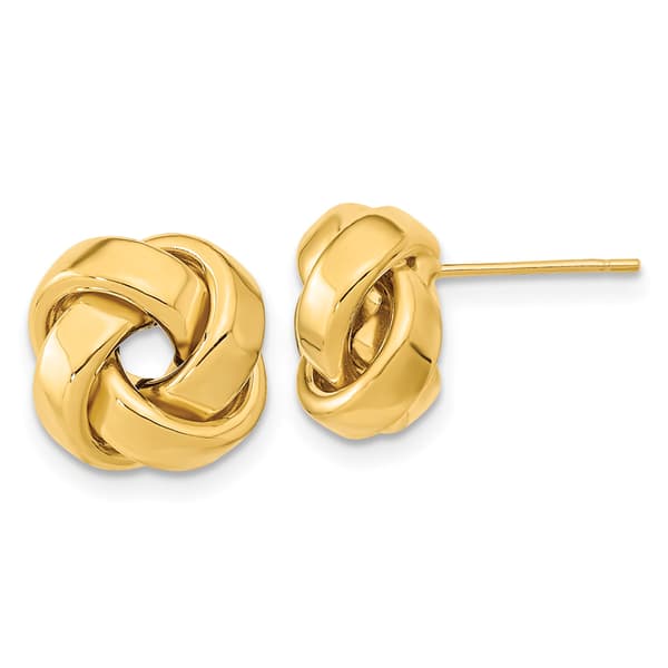 Gold Classics(tm) 12mm Gold Knot Stud Earrings - image 