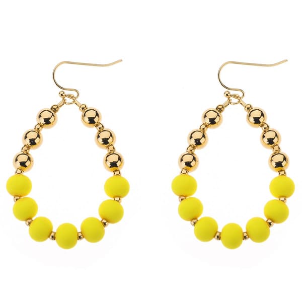 Ashley  Cooper(tm) Gold-Tone Yellow Beaded Teardrop Earrings - image 