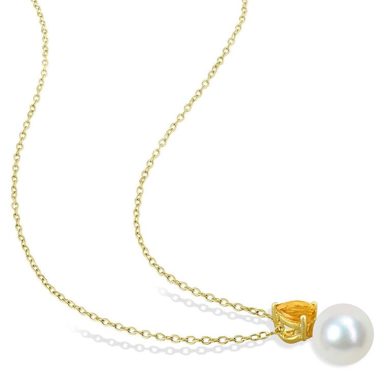 Gemstone Classics™ Freshwater Pearl & Citrine Pendant