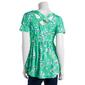 Womens Due Time Floral Criss Cross Maternity Babydoll Tee - Green - image 2
