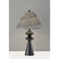 Adesso Dahlia Large Table Lamp with Navy/White Fabric Shade - image 6