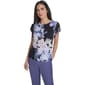 Womens Calvin Klein Short Mesh Sleeve Floral Print Top - image 1