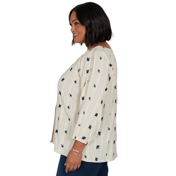 Plus Size Ruby Rd. English Countryside Button Front Floral Blouse