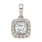 Pure Fire 14kt. White Gold Aquamarine Halo Pendant - image 1