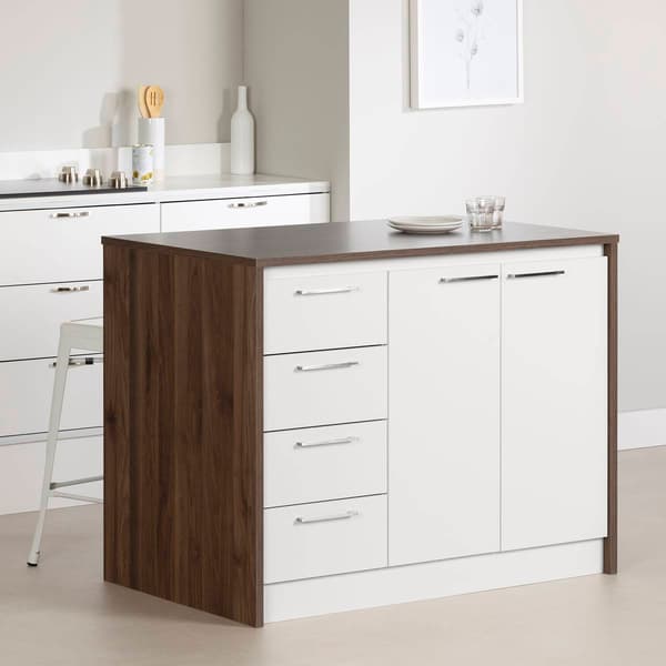South Shore Myro Natural Walnut Kitchen Island