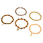 Ashley Cooper(tm) Brown & Gold-Tone Beaded Stretch Bracelet Set - image 1