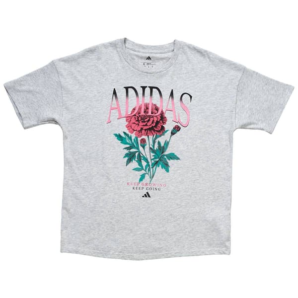 Girls (7-16) adidas(R) Short Sleeve Rose Heather Boyfriend Tee
