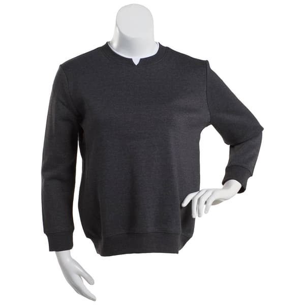 Womens Hasting & Smith Long Sleeve Basic Fleece Crew Neck Top