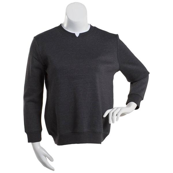 Womens Hasting & Smith Long Sleeve Basic Fleece Crew Neck Top - image 