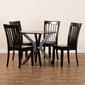 Baxton Studio Zora Dark Brown Wood 5pc. Dining Set - image 8