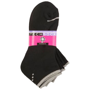 Womens Tech 3pk. Cushioned Quarter Socks - Black - Boscov's