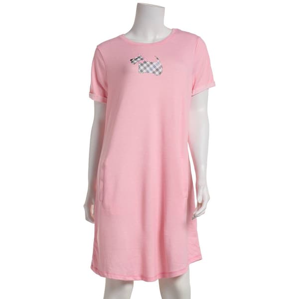 Womens Charmour Short Sleeve Scottie Dog Nightshirt