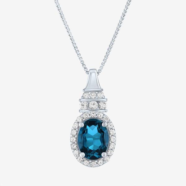 Gemstone Classics&#40;tm&#41; London Blue Topaz & Sapphire Pendant - image 