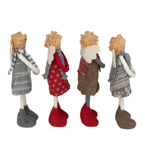Northlight Set of 4 Standing Angel Sisters Christmas Decor 9in.