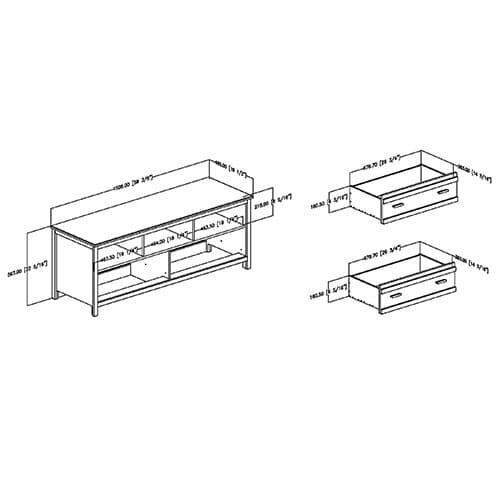 South Shore Exhibit TV Stand - Grey Oak