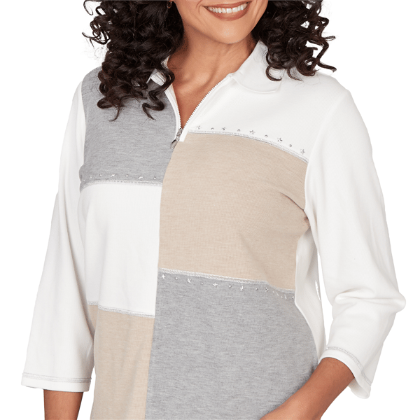 Womens Alfred Dunner Comfort & Joy Color Block Sweater