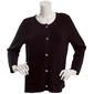 Womens Kasper Long Sleeve Textured Solid Button Front Jacket - image 1