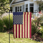 Northlight Embroidered Patriotic Tea-Stained USA Garden Flag - image 3