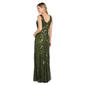 Womens R&M Richards Sleeveless V-Neck Beaded Godet Gown - image 2