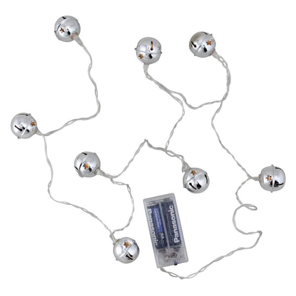 Northlight Seasonal LED Silver Jingle Bell Christmas Lights - image 