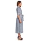 Womens Vivid Aura Short Puff Sleeve Stripe Shirtdress - image 3